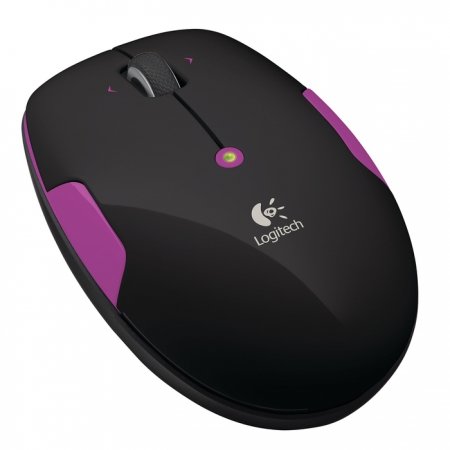 Мышь беспроводная Logitech M345 Wireless Mouse USB, Black-Lilac / черная сиреневая (910-002595)