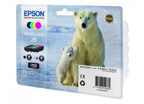 Картридж Epson C13T26164010 набор 4 цвета для Epson XP-600/XP-700/XP-800
