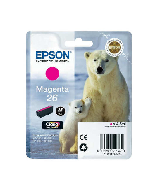 Картридж Epson  C13T26134010 Magenta для Epson XP-600/605/700/800