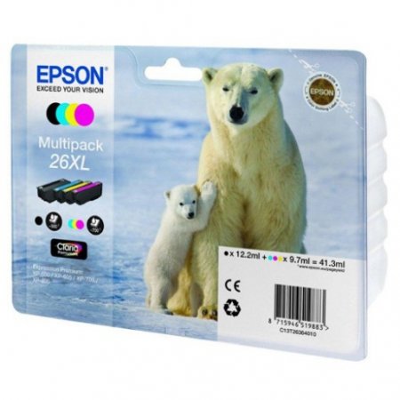 Картридж Epson 26XL C13T26364010 набор 4 цвета для Epson XP-600/XP-700/XP-800 увеличенный