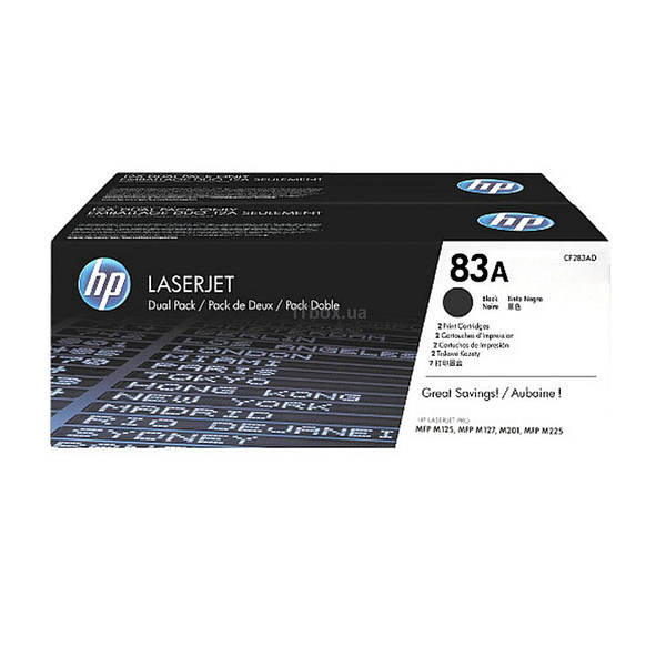 Картридж HP CF283AD (№83A) Black Dual Pack для LaserJet Pro MFPM125/M127, M201, MFP M225