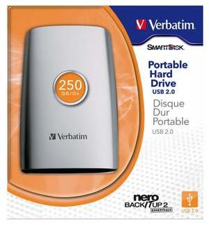 Внешний жесткий диск 2.5'' Verbatim 320Gb Portable USB 2.0  (47564) серебро