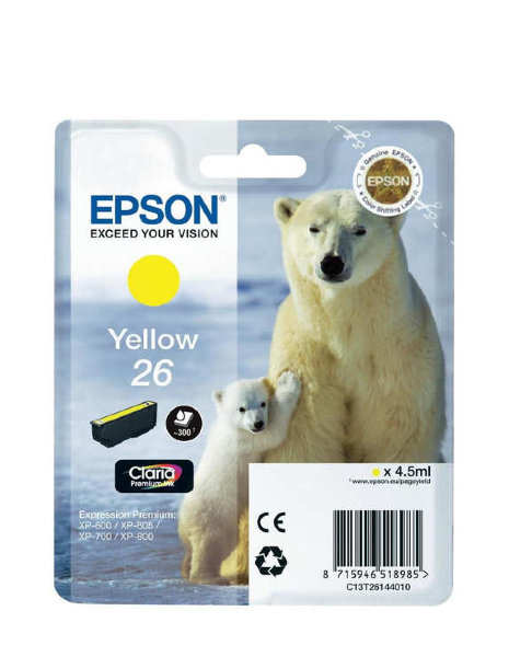 Картридж Epson C13T26144010 Yellow для Epson XP-600/XP-700/XP-800