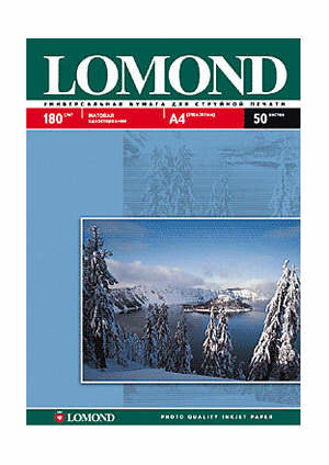 LOMOND 0102014 матовая односторонняя A-4 180 г/м2, 50л