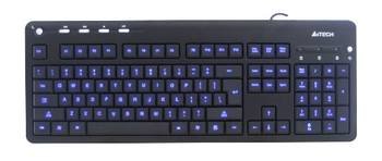 Клавиатура A4Tech KL-126, черн, подсветка символов, слим, 5 доп. клавиш, USB