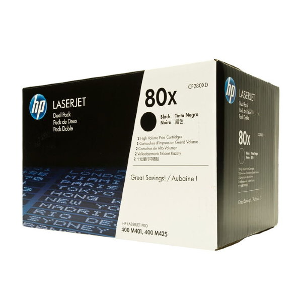 Картридж HP CF280XD 80X Black для LaserJet Pro 400 M401/Pro 400 MFP M425 двойная упаковка